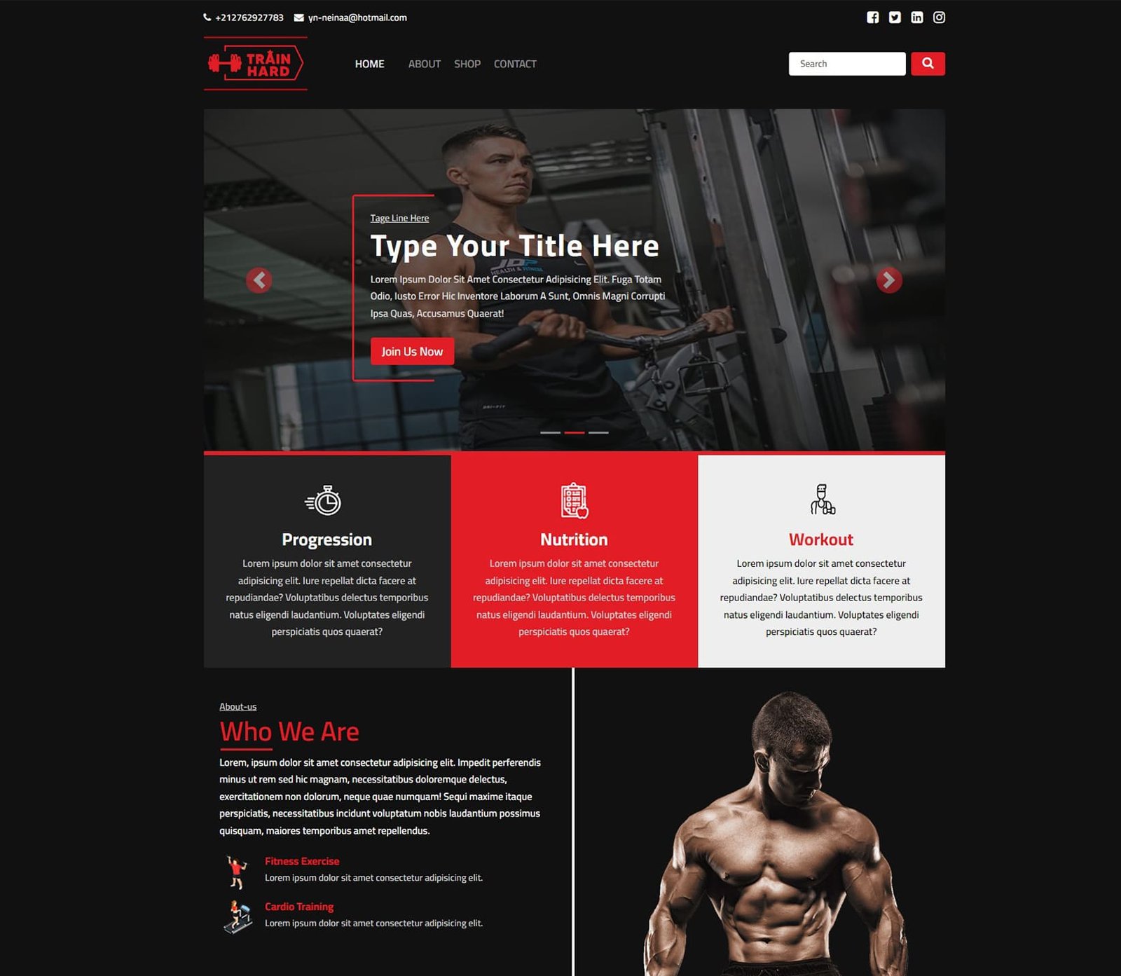 Train Hard Landing Page